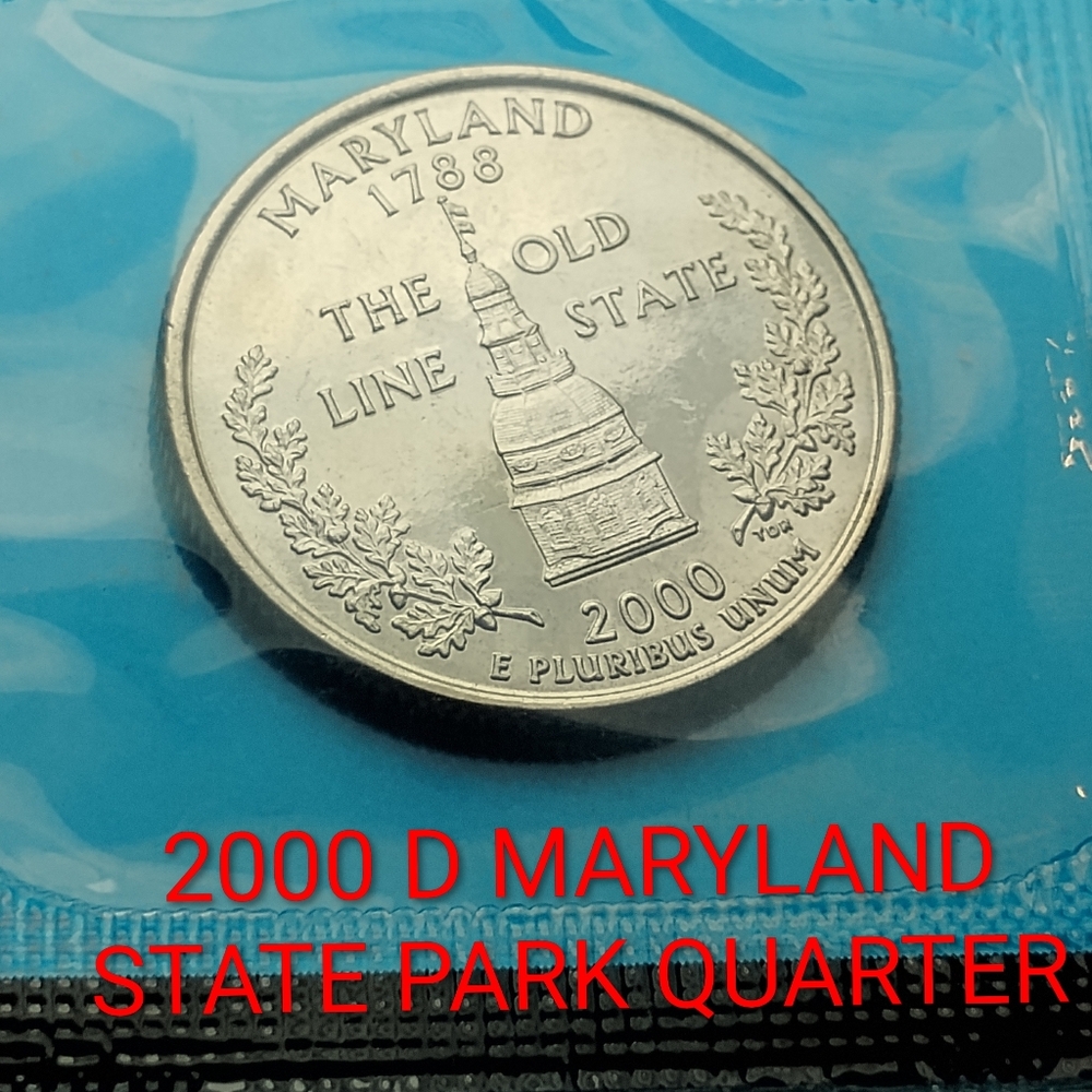 ✅❤️2000 D MARYLAND STATE PARK QUARTER CLAD UNCIRCULATED BRILLIANT LOOKING SEALED